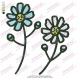 Cute Two Flowers Embroidery Design